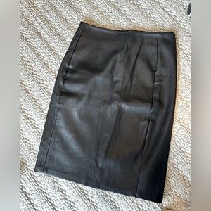 Black DVF Lamb Leather Pencil Skirt Size 4